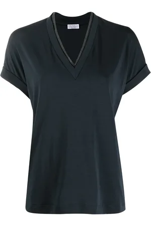 Brunello Cucinelli Kortærmet bluse med smal pasform