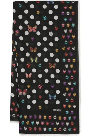 VERSACE Butterflies sjal med frynser