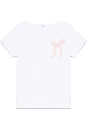 Il gufo T-shirt i jersey med sløjfedetalje