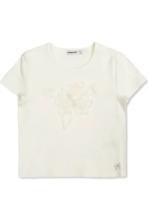Self-Portrait T-shirt med blomsterapplikation