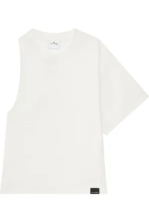 Courrèges T-shirt i scubajersey med ét ærme