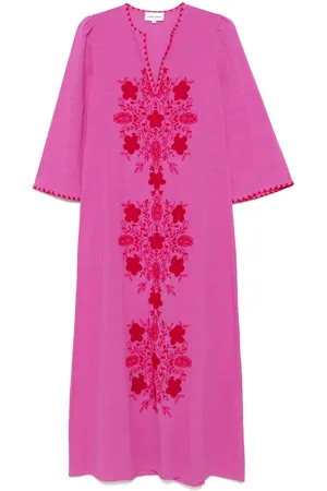 Antik Batik Mellemlang kjole med Vahani-broderi