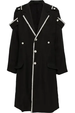 YOHJI YAMAMOTO Ramie-frakke med kontrastkant
