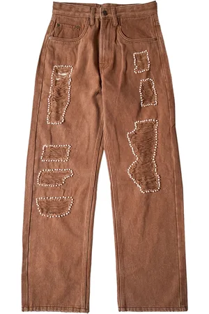 Glass Cypress Brown jeans med udsmykning