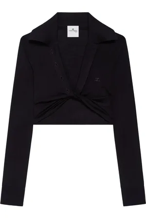 Courrèges Cropped polo-trøje med snoet detalje