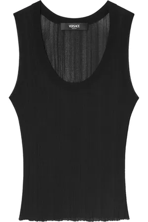 VERSACE Ribstrikket tanktop