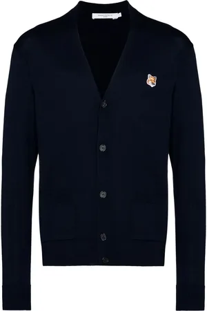 Maison Kitsuné Cardigan med V-hals og rævemærke