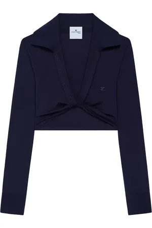Courrèges Cropped polo-trøje med snoet detalje