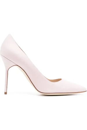 Manolo Blahnik 105 mm pumps i hør