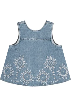 Ganni Denimtop med åben ryg
