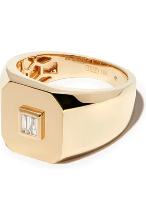 Shay Signet-ring i 18 karat guld med baguette-slebet diamant