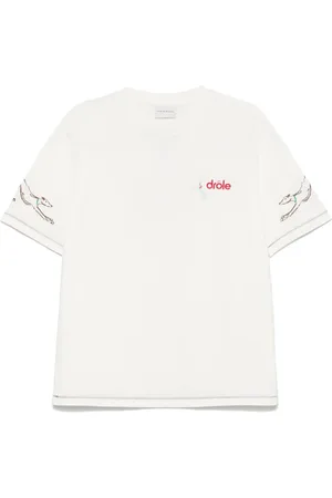 Drôle de Monsieur T-shirt med logobroderi