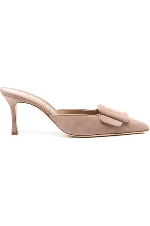 Manolo Blahnik Maysale 70mm ruskindsmules med spænde