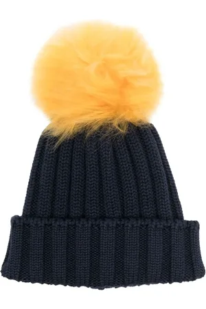 Woolrich Ribstrikket hue med pompon