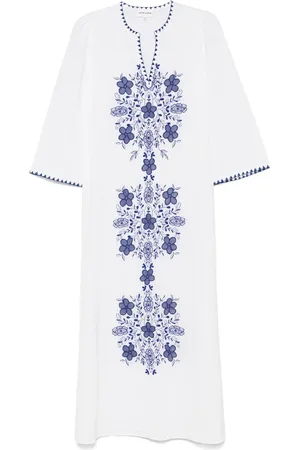 Antik Batik Mellemlang kjole med Vahani-broderi