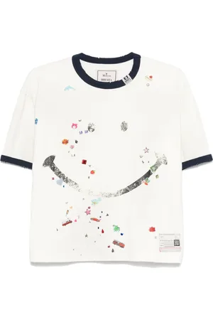 Maison Mihara Yasuhiro T-shirt med smiley-tryk