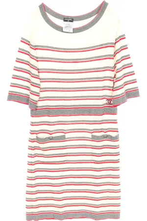 CHANEL Kort stribet kjole fra 1986-1988