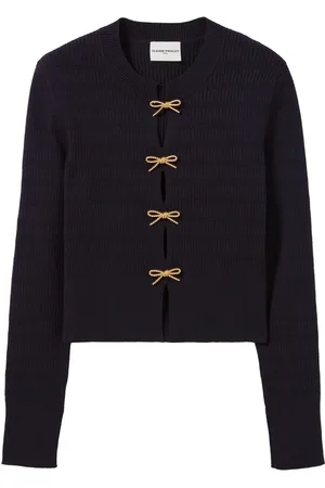 Claudie Pierlot Finstrikket sweater med sløjfeudsmykning