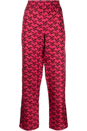 VERSACE Pyjamasbukser i silke med logo