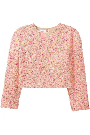 ST. JOHN Novelty tekstureret top i tweed