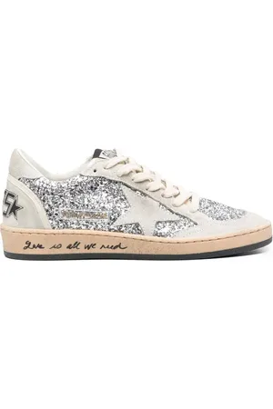 Golden Goose Low-top Ballstar sneakers med glimmer