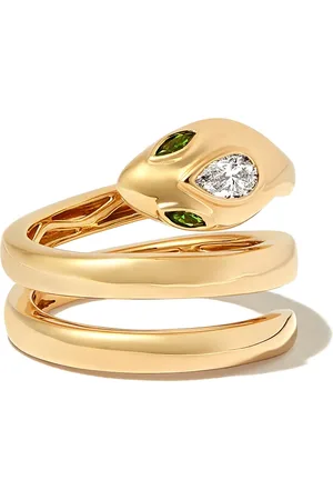 Anita Ring i 18 karat guld med baguetteslebet diamant og smaragd