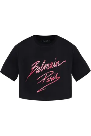 Balmain T-shirt i flocktekstur med logo