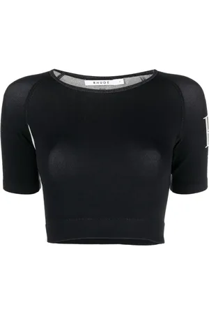 Rhude Cropped T-shirt med logotryk
