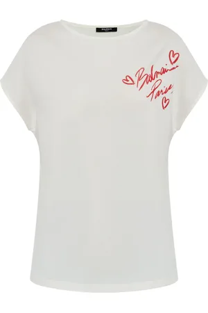 Balmain T-shirt med korte ærmer og grafisk tryk