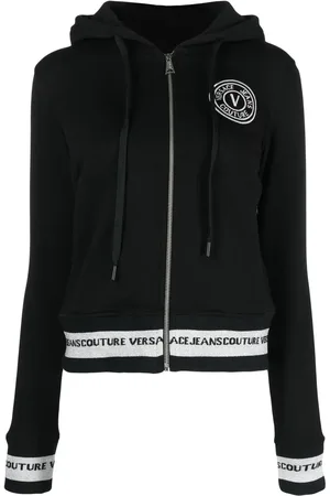 VERSACE Hættetrøje med broderet logo og lynlås