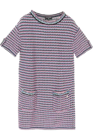 CHANEL Kort stribet kjole fra 1986-1988
