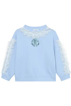 Roberto Cavalli Sweatshirt med blondedetalje