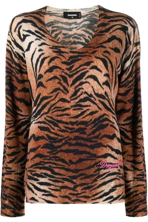 Dsquared2 Striktrøje med leopardtryk