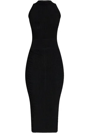 Balmain Midi ribstrikket bodycon-kjole