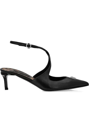Philipp Plein 55 mm pumps i læder med dødningehoved-strass