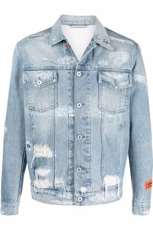 Heron Preston Denimjakke med slitageeffekt