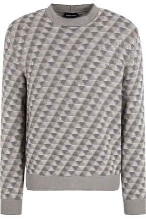 Giorgio Armani Uldtrøje i geometrisk jacquard