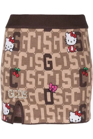 GCDS X Hello Kitty strikket nederdel med monogram