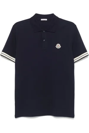 Moncler Polo i piqué med logomærke