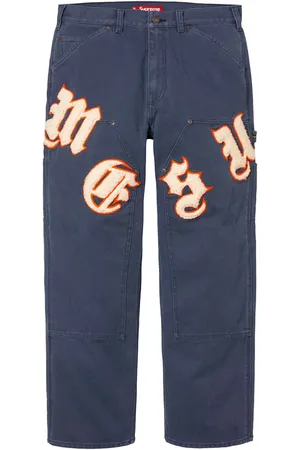 Supreme Old English Canvas Double Knee Painter SS 25 - Navy bukser