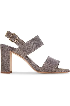 Manolo Blahnik Sandaler med blokhæl og lurex-detalje