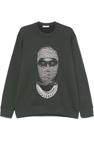 Ih Nom Uh Nit Sweatshirt med rund hals og leopard-maske