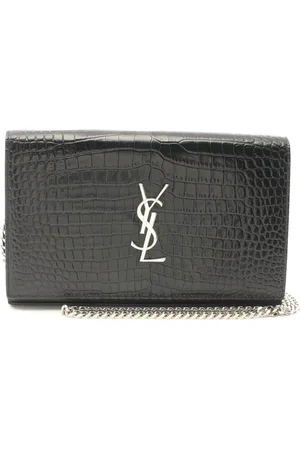 Saint Laurent Krokodillepræget pung med kæde fra 2010