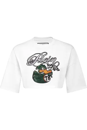 Philipp Plein T-shirt med rhinstenudsmykning