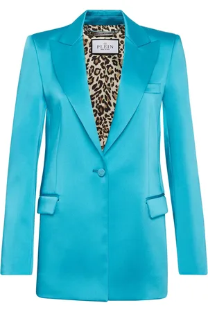 Philipp Plein Blazer med satin-finish og nitteudsmykket dødningehoved