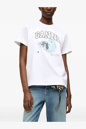 Ganni T-shirt med brede ærmer