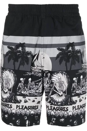 Pleasures Knælange shorts med grafisk tryk
