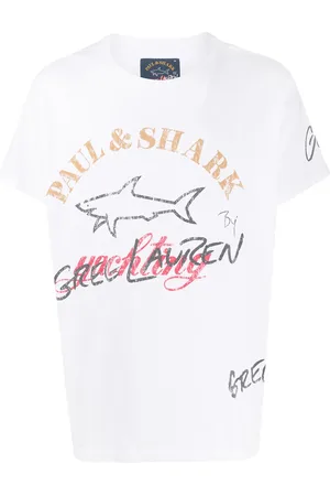 GREG LAUREN T-shirt med rund hals og logotryk