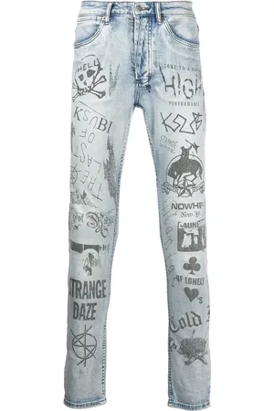 KSUBI Van Winkle skinny-jeans med grafisk tryk