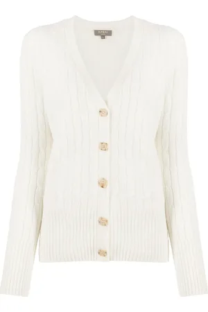 N.PEAL Kabelstrikket cardigan med V-hals